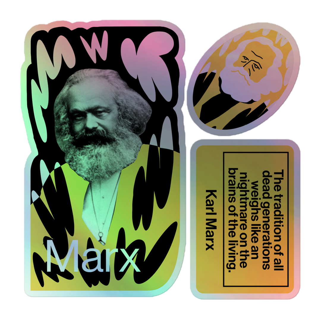 Holographic stickers - Karl Marx – Progressive International Workshop