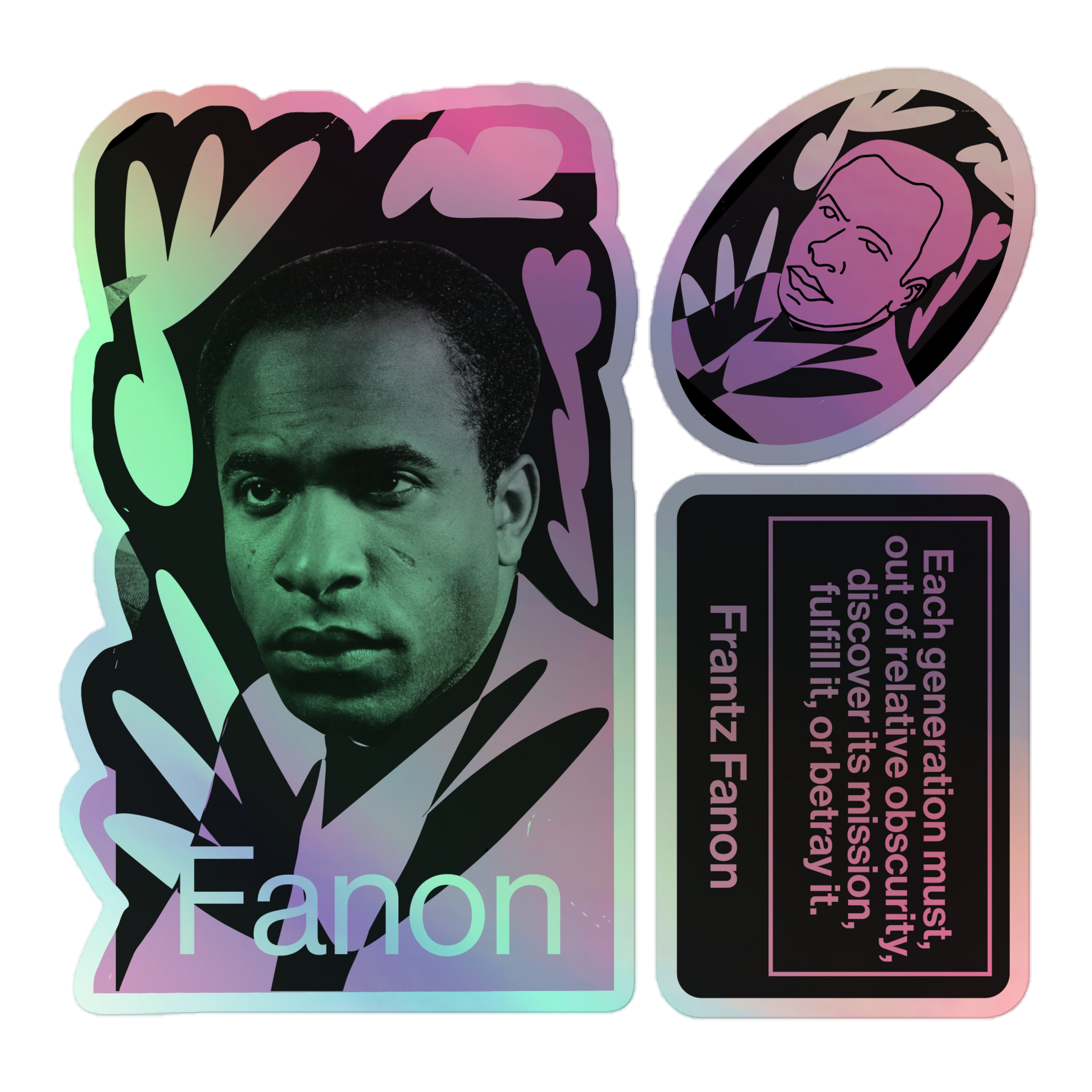 Holographic stickers - Frantz Fanon – Progressive International Workshop