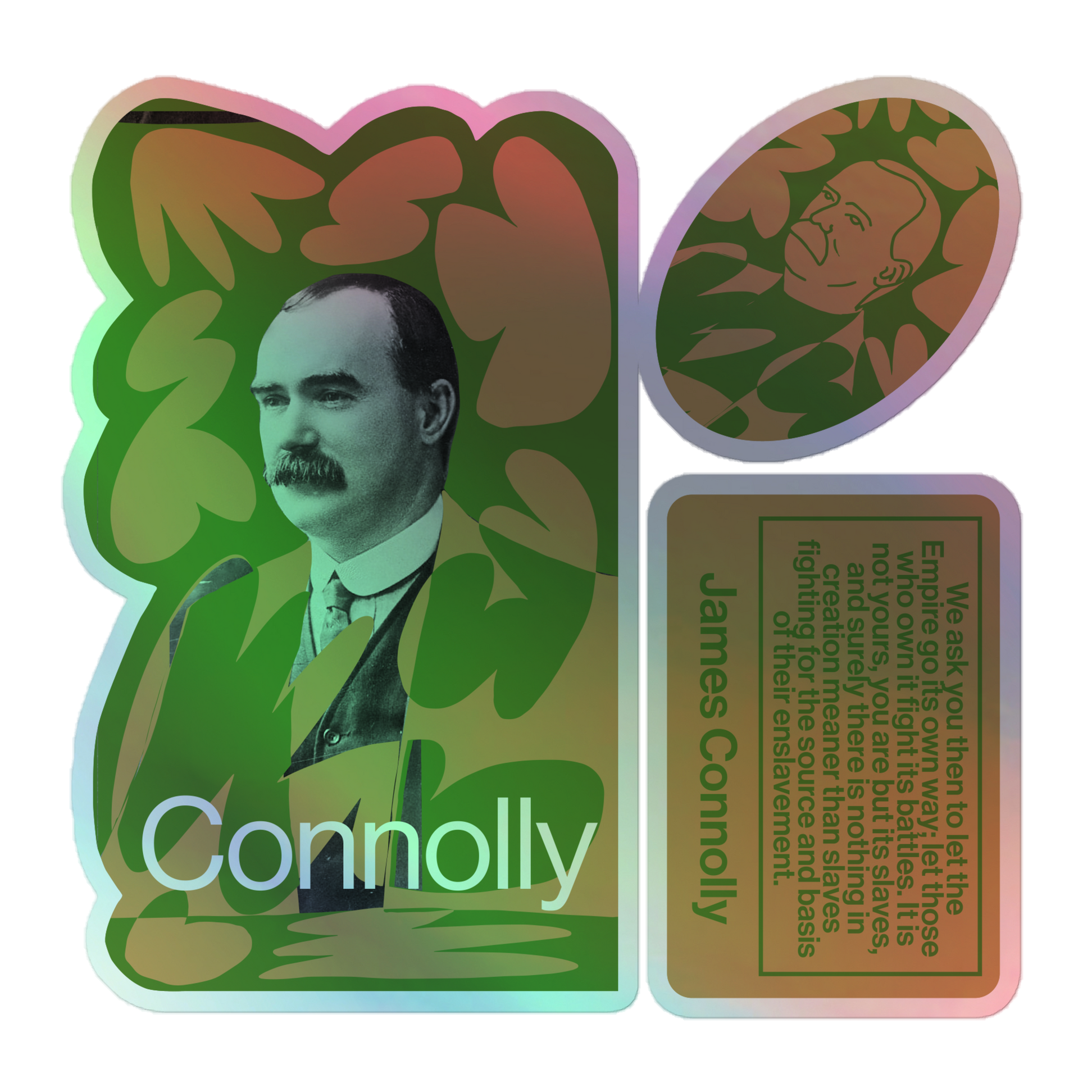 John Conley Sticker Holographic stickers - James Connolly – Progressive International Workshop
